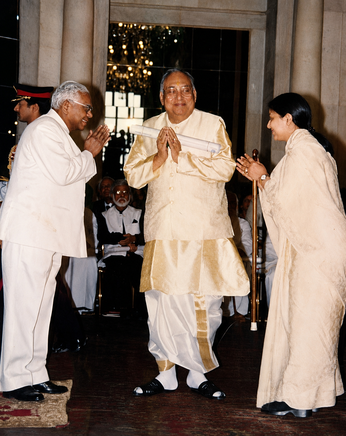 A moment of national honour — felicitated with a commemorative scroll
