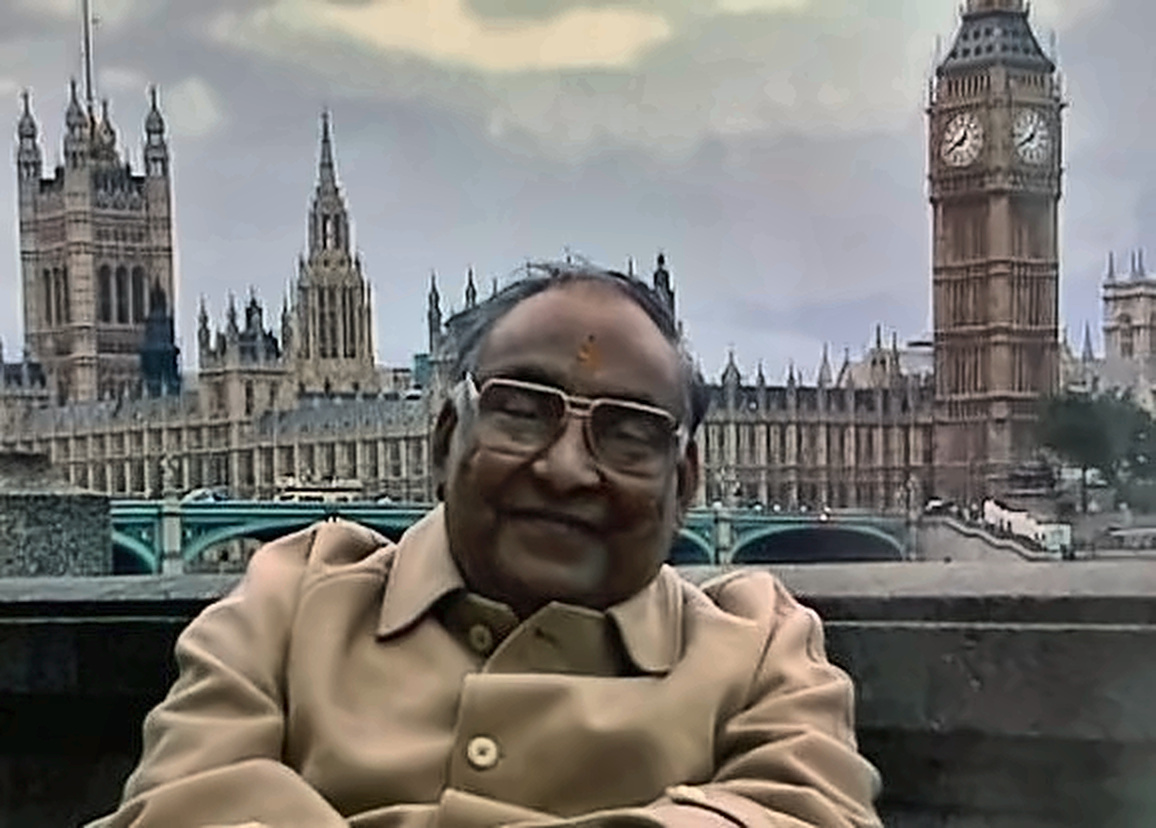 During a journey abroad — against the backdrop of Westminster, London